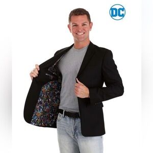 Batman Blazer Men's Black Blazer; Batman Comics Lining. New with tags.